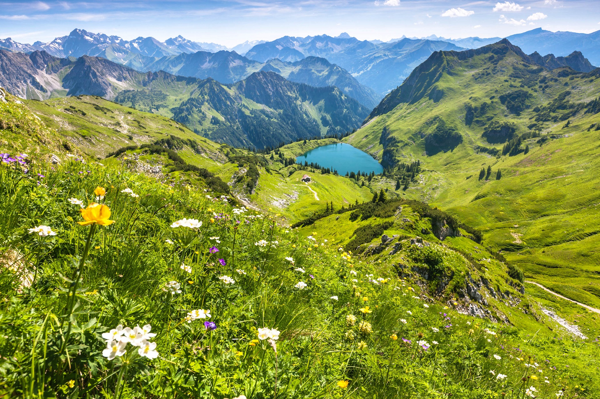 the alpine lake seealpsee near oberstdorf bavaria germany iStock_000043365682_Large 2